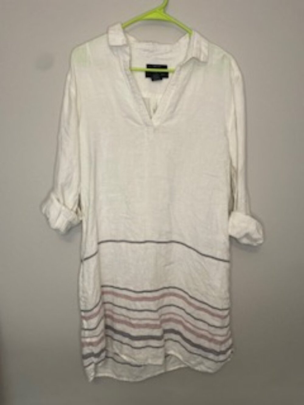 Tahari Linen Shirt Dress Size Large